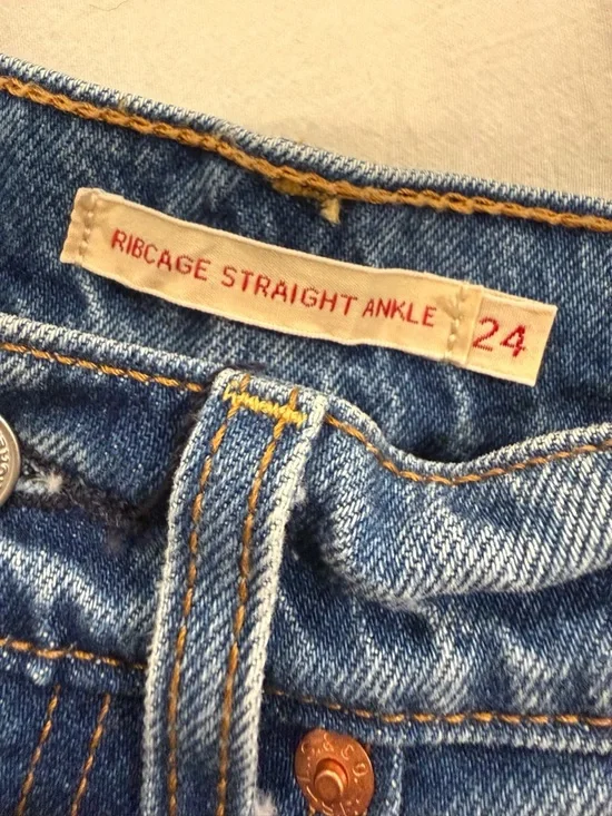 LEVI’S Ribcage Straight Ankle Jeans size 24 High Rise - Picture 7 of 11